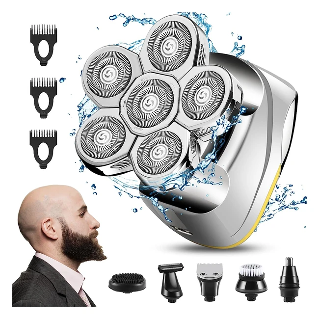 Rasoir électrique pour hommes 6 en 1 - Rechargeable USB - Rasage sec et humide