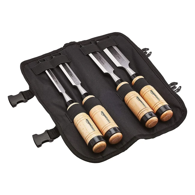 Amazon Basics 4-teiliges 12 114 Holzgriff Meielset