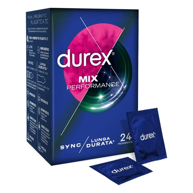 Durex Performance Mix - Preservativi Ritardanti e Stimolanti - 24 Profilattici