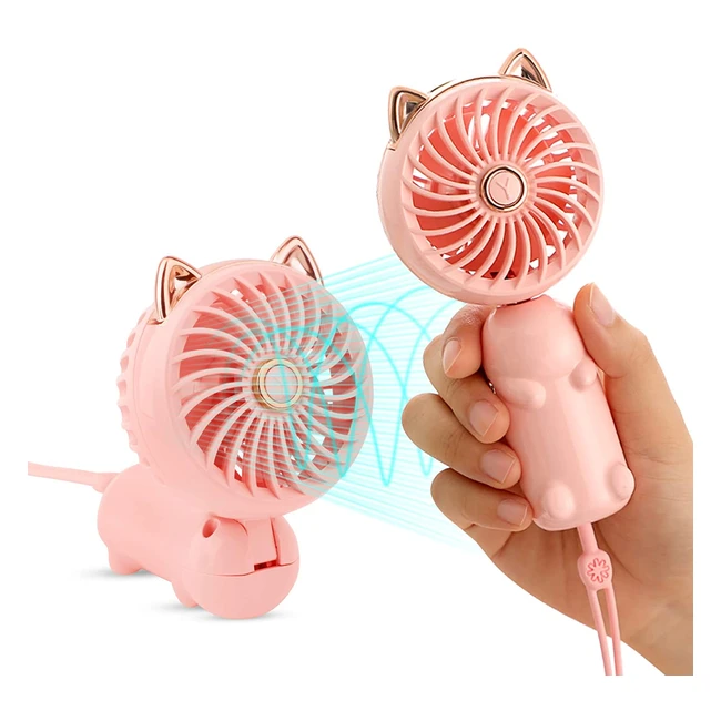 Mini Ventilateur Portable avec Batterie Rechargeable - 3 Vitesses - Idéal pour les Voyages et les Activités de Plein Air