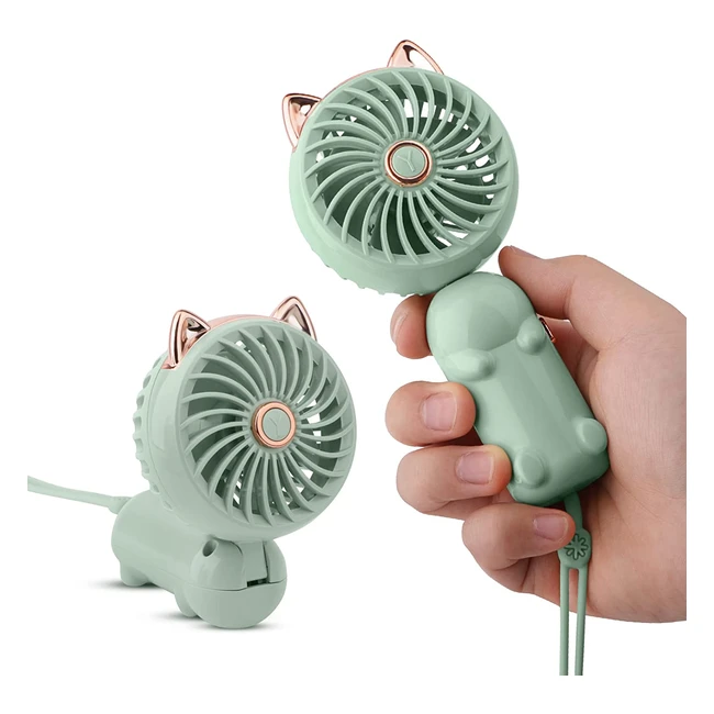 Mini Ventilateur Portable JYPS avec Batterie Rechargeable et 3 Vitesses - Idéal pour les Déplacements