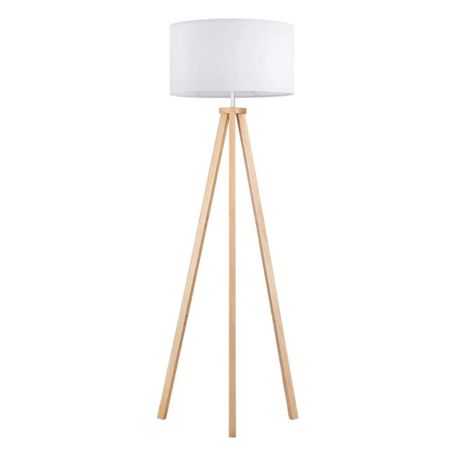 Lámpara de pie LED regulable trípode madera estilo escandinavo