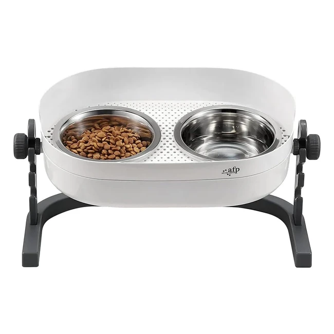 All For Paws 3-in-1 Elevated Double Dinner - Adjustable Feeder Bowls for Cats an