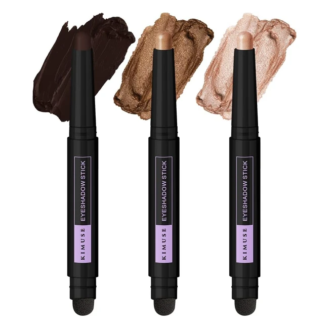 Kimuse Cream Shimmer Eyeshadow Stick Set - Longlasting Waterproof Eye-Brighten