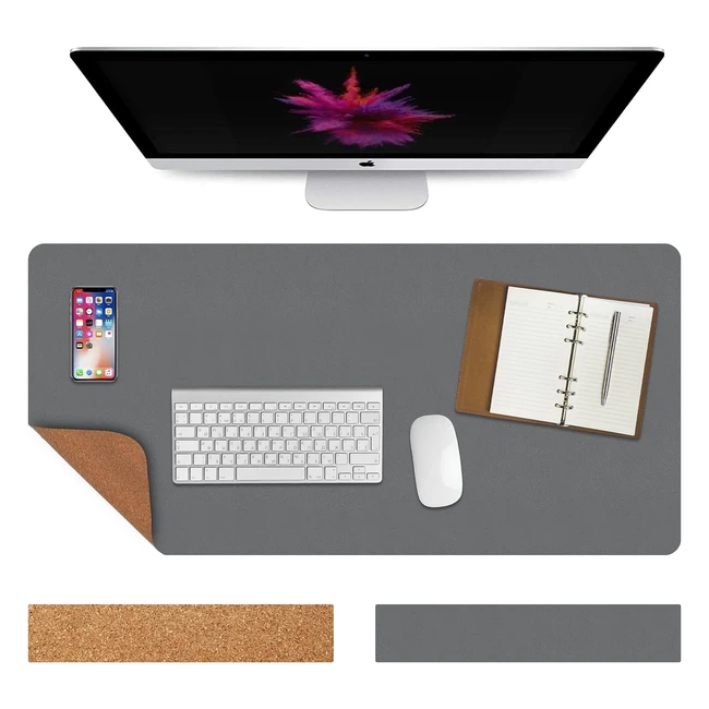 Tappetino Scrivania Vicloon in Similpelle PU Grigio 60x30cm - Protezione e Stile