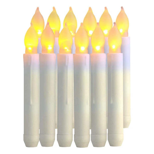 Velas LED sin fuego 12pcs - Pilas incluidas - Decoración para San Valentín, Cumpleaños, Fiestas, Navidad - Luz blanca cálida