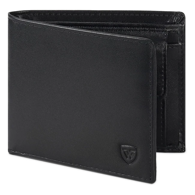 Cartera Hombre RFID 9 Tarjetas 2 Billetes Monedero Negra