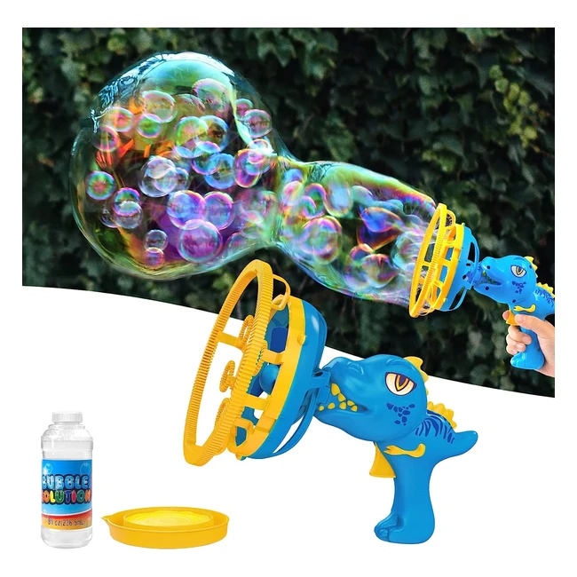 Bubble Gun Dinosaur Bubble Machine Gun for Kids - Giant Bubbles - 236ml Solution