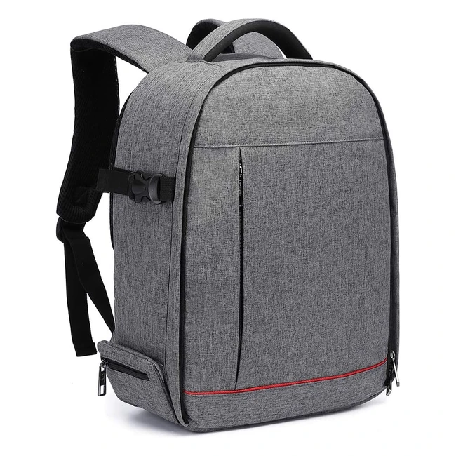 Zaino Fotocamera Professionale Kono Grigio - Impermeabile, Antiurto, Capacità Grande