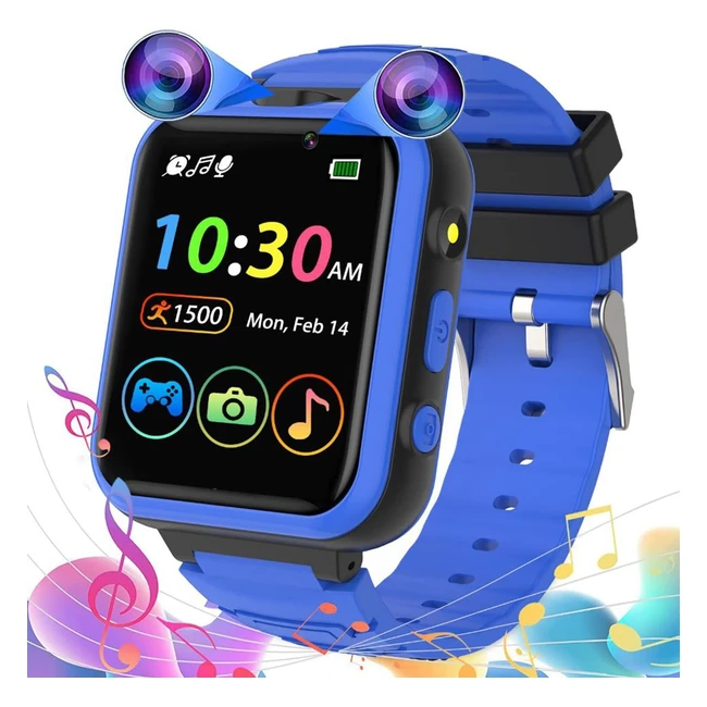 Yedasah Kids Smart Watch - 2 Camera, 24 Games, Pedometer - Blue