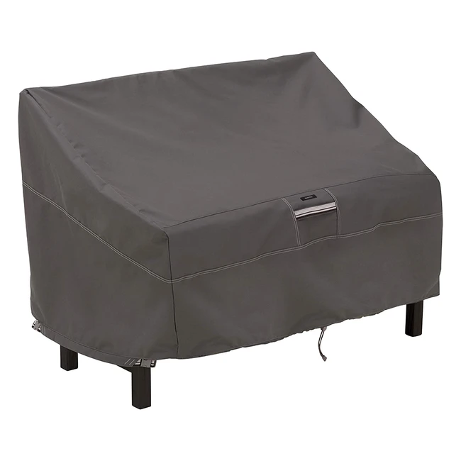 Premium Quality Patio Bench Cover - Classic Accessories Ravenna - Water Resistant - All Seasons - Dark Taupe