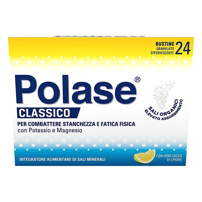 Polase Classico - Integratore Alimentare di Potassio e Magnesio - Riduce Stanchezza e Fatica - Gusto Limone - 24 Bustine