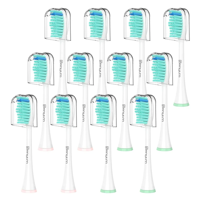 Senyum Brush Head Compatible with Philips Sonicare Toothbrush Heads - Refill Soft 12 Pack