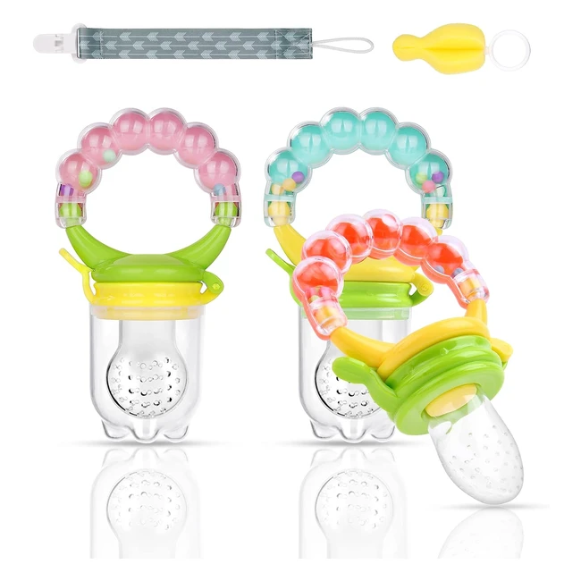 Chupete Fruta Bebé Vicloon - Antiahogo, Silicona Segura, Juego de 3 Piezas