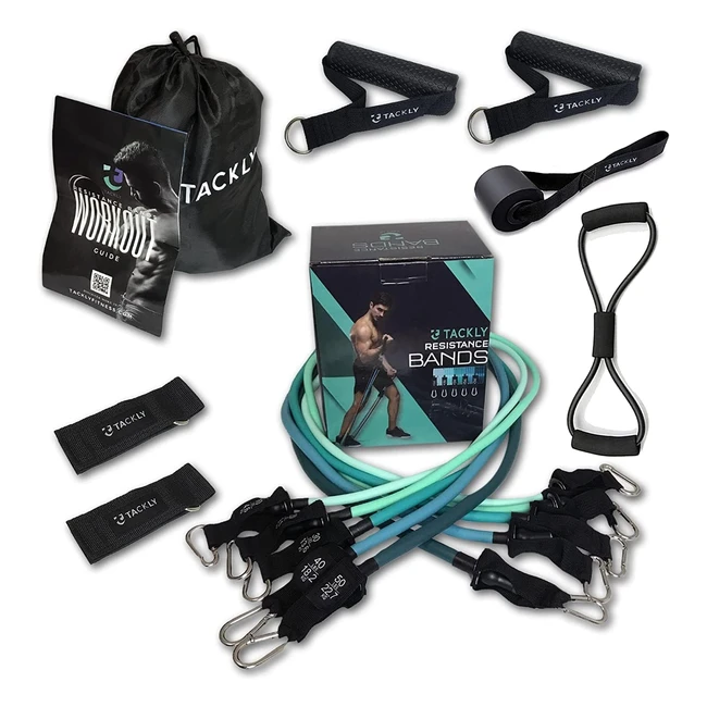 Kit de Bandas Elásticas Tackly para Musculación - Hasta 150 lb - Fitness en Casa