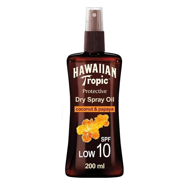 Hawaiian Tropic Protective Dry Oil Spray SPF 10 - Intensify Your Tan with Coconut & Papaya