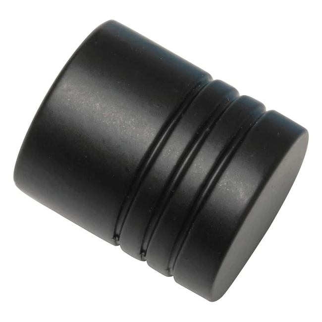 Gardinia Boule d'extrémité 2 x Embouts Métal Noir Mat pour Rideaux 16 mm - Confection Facile