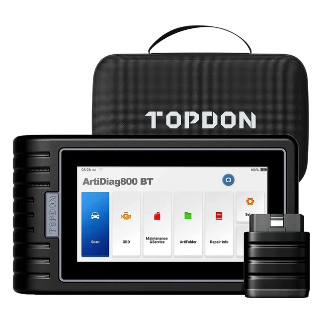 Topdon Artidiag800 BT - Strumento Diagnostica Auto Scanner Bluetooth OBD2 - Sistema Completa Diagnosi con 28 Funzioni di Ripristino - Autovin per Oltre 10000 Modelli