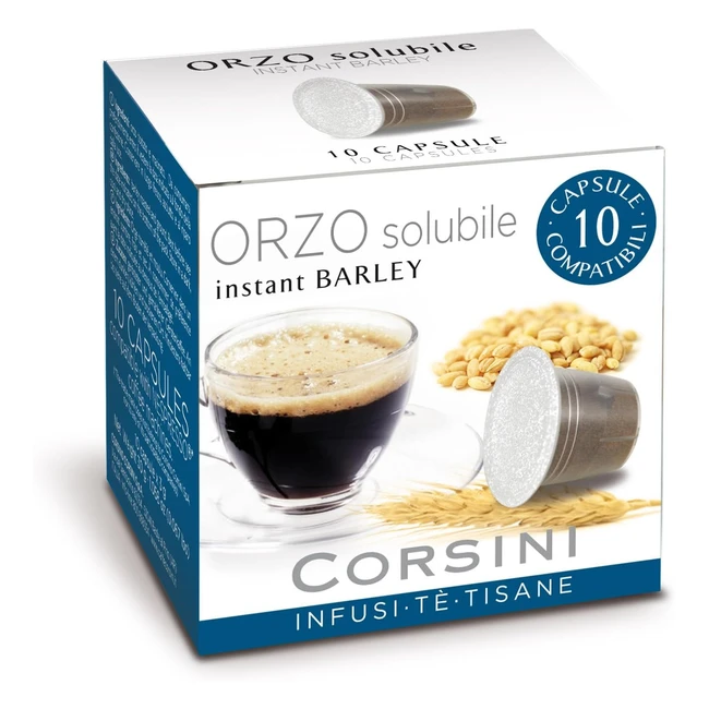 Caffè Corsini Orzo Solubile Capsule Compatibili Nespresso - Caffè Espresso Senza Caffeina - Sapore Delicato e Persistente
