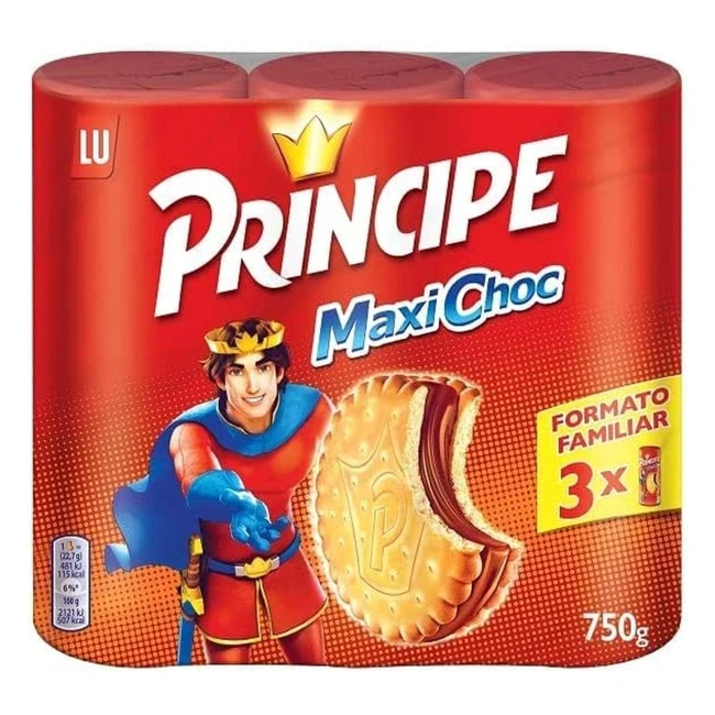 Galletas Príncipe Maxi Choc - Doble Crema de Chocolate - Formato Familiar