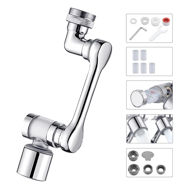 Rubinetto Rotante 1080 Gradi Prolunga Cucina con 6 Elementi Filtranti - Marca XYZ