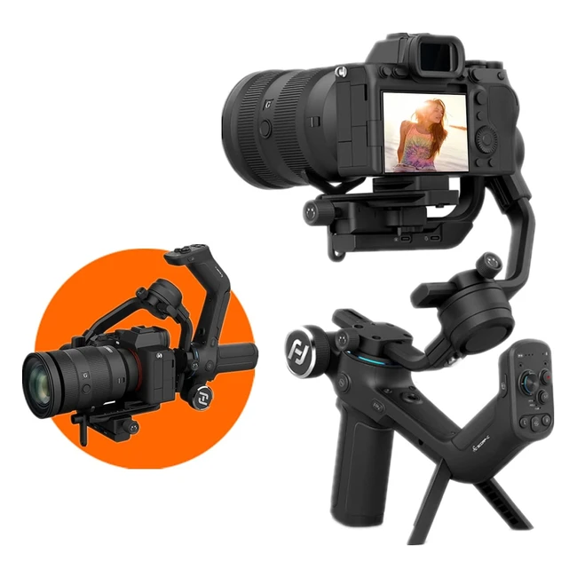 FeiyuTech Scorpc Camera Stabilizer Gimbal for Mirrorless and DSLR Cameras - Lightweight 3-Axis Handheld Gimbal Stabilizer