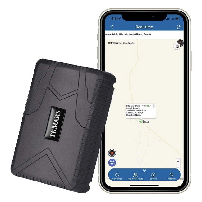 TKMARS GPS Tracker per Auto 10000mAh - Localizzatore GPS Senza Abbonamento - Imp