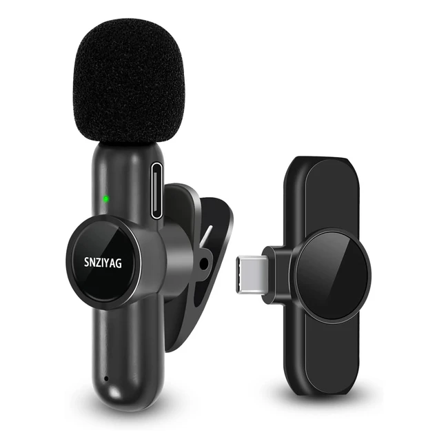 SNZIYAG Wireless Lavalier Microphone for Android - Professional Plug & Play Mic - Auto Sync - USB-C