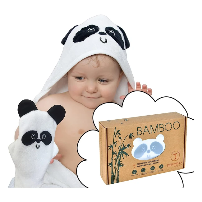 Toalla bebé con capucha y guante, capa de baño infantil 100% bambú, grande y extra suave, regalo para bebés recién nacidos de 0-4 años