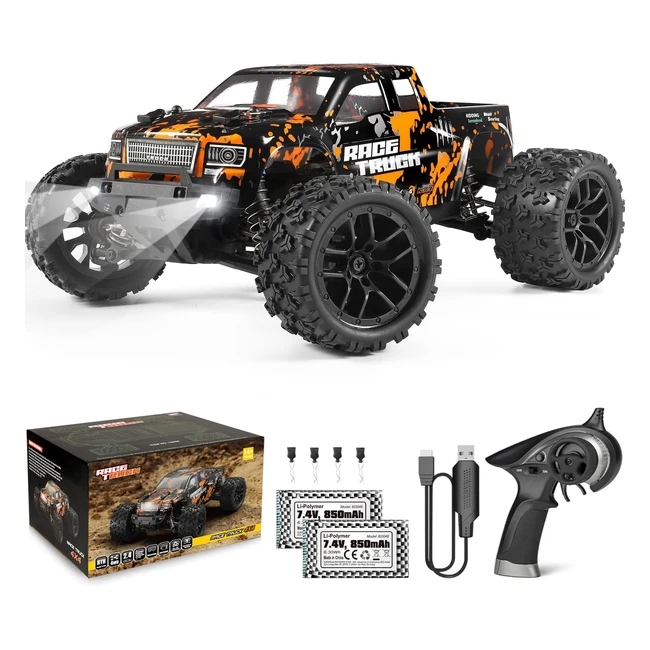 Voiture télécommandée 4WD RC 36 km/h 118 Monster Truck étanche tout-terrain jouet pour adultes et enfants