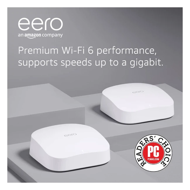 Amazon eero Pro 6 Tri-band Mesh WiFi 6 System - Faster Speeds, No Dead Zones - 2 Pack