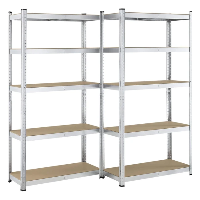 Juskys Lagerregale 180x90x40cm 2er Set - Hochwertiges Metall  MDF Holz