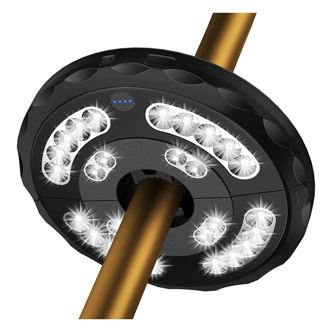 Lámpara para sombrilla Linkax - Luces sombrilla de patio con 28 LED - Iluminación nocturna para sombrillas y paraguas