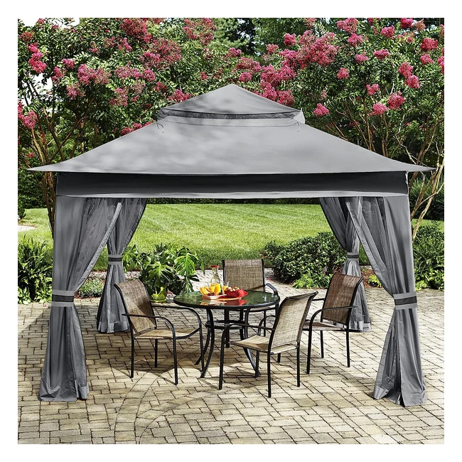 MasterCanopy Pop Up Gazebo Outdoor Patio Canopy - Easy Setup, Large Space, Mesh Walls - Dark Gray