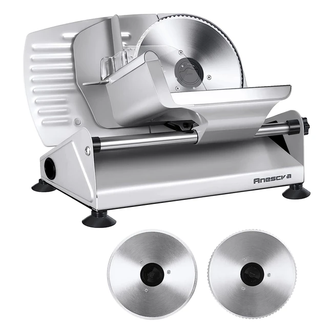 Affettatrice Elettrica Casa 200W 2 Lame Acciaio Inox - Facile da Pulire - Spessore Regolabile 015mm