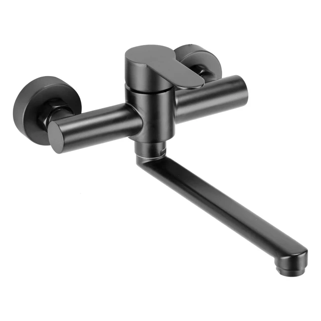 Mitigeur Cuisine Mural Inoxydable Pivotant 360 - Réf. 23cm Noir