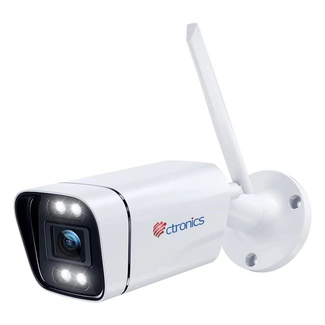 Cámara de vigilancia exterior Ctronics 3G/4G LTE - 1080p - Visión nocturna - Tarjeta SIM incluida - IP66 impermeable