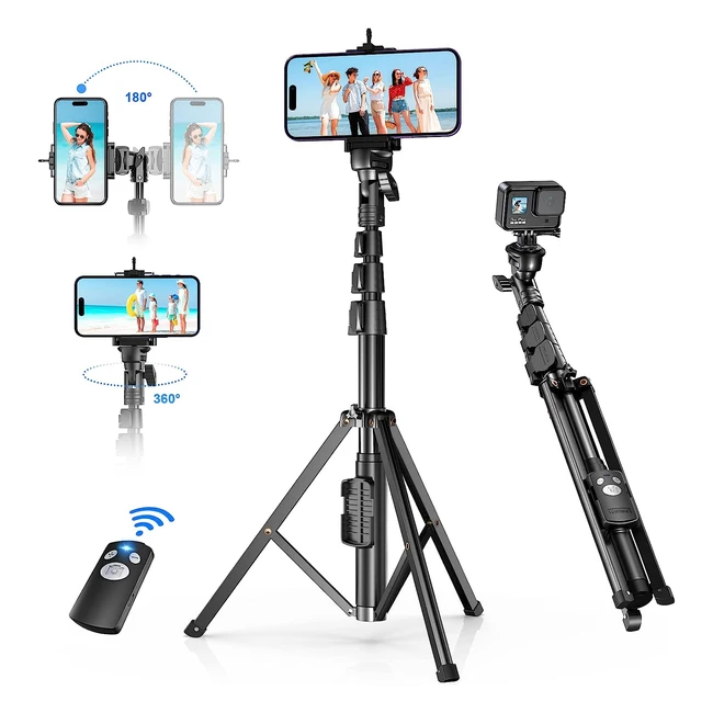 Palo Selfie Trípode Extensible 133cm - Control Remoto Bluetooth - Ligero y Portátil