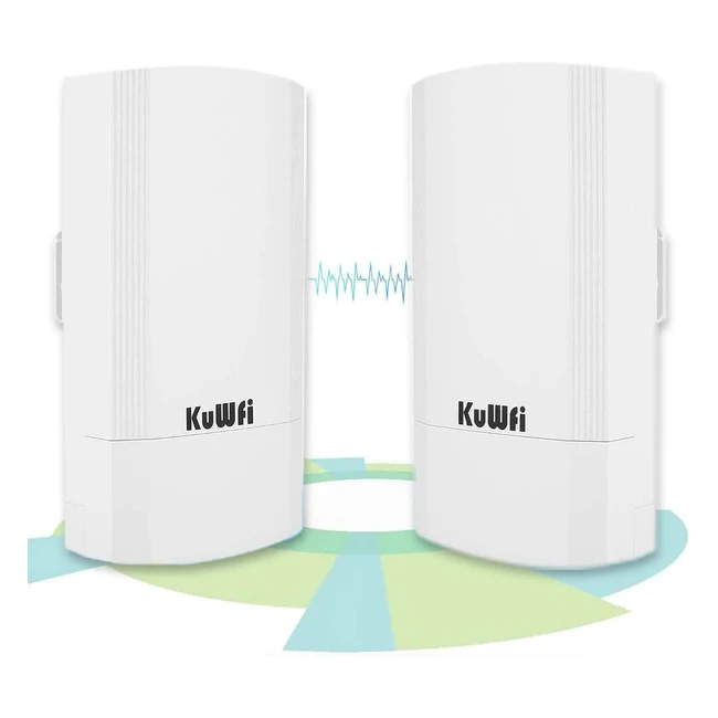 Kuwfi Point to Point Wireless Bridge - 2 Pack 900Mbps Long Range OutdoorIndoo