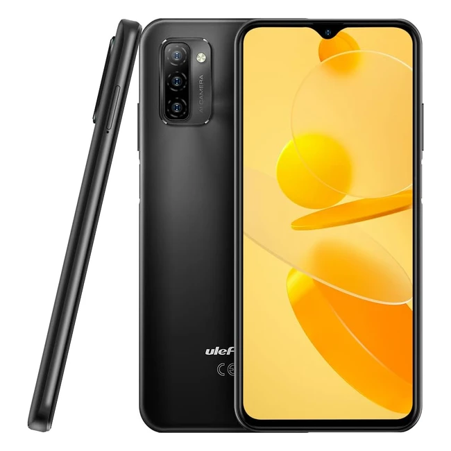 Ulefone Note 12P - Smartphone 4G con batería masiva de 7700mAh y triple cámara de 13MP - Android 11 - 4GB/64GB - Desbloqueo facial - GPS - Negro