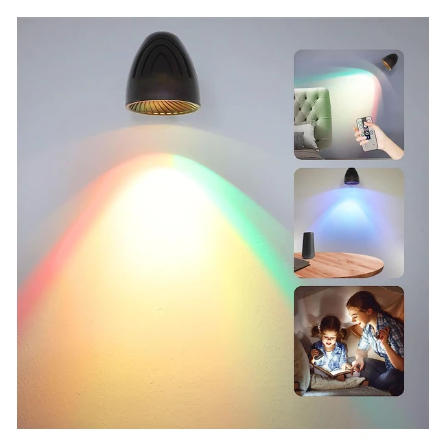 Lampe Murale LED sans fil Mloqi - Contrle Tactile et Tlcommande - 14 Coule