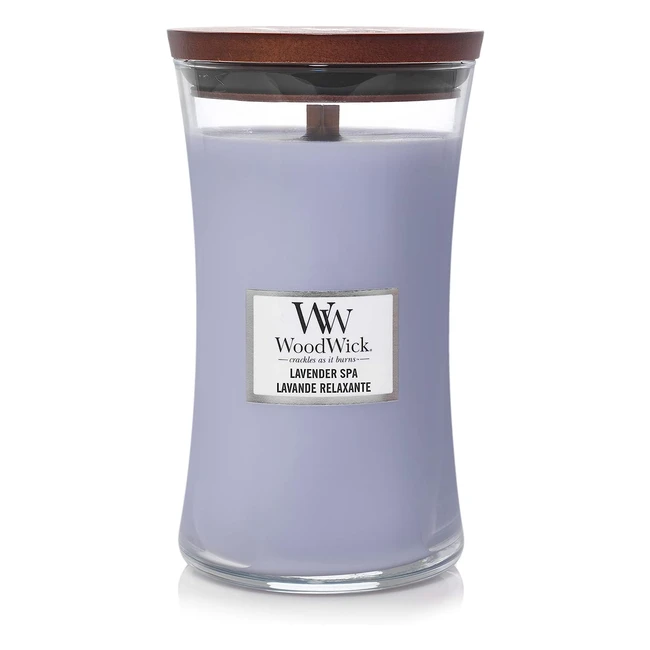 Candela Woodwick Grande Profumata - Spa alla Lavanda - Durata 130 Ore