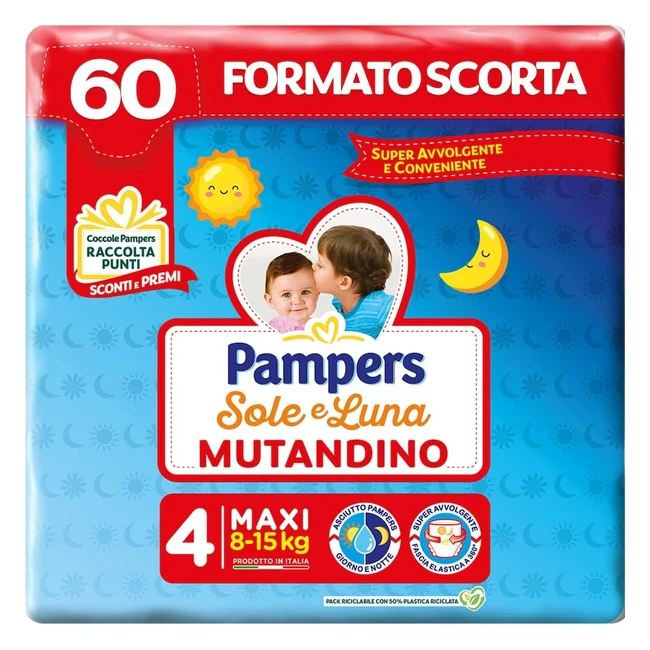 Pampers Sole e Luna Mutandino Maxi Taglia 4 - 815 kg - 60 Pannolini