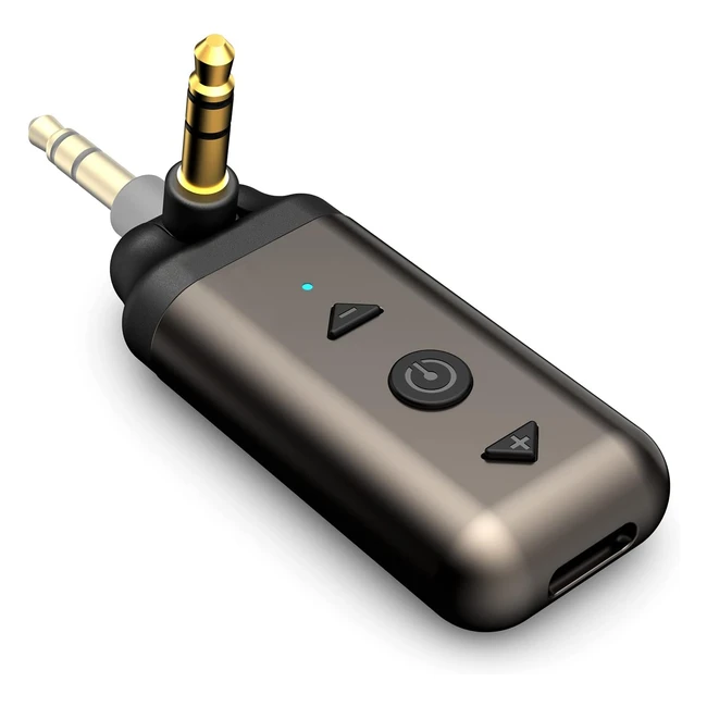 HVMLAK AUX Bluetooth Receiver for Car - Mini Bluetooth AUX Adapter V53 - 12 Hour