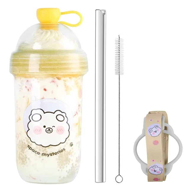 Kaishengyuan Bubble Tea Cup Tumbler - Reusable 21oz/600ml - Yellow