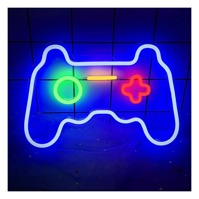 Cisteen Game Neon Sign 16x108 Gamepad Neon Light Sign USB Powered LED Wall Light