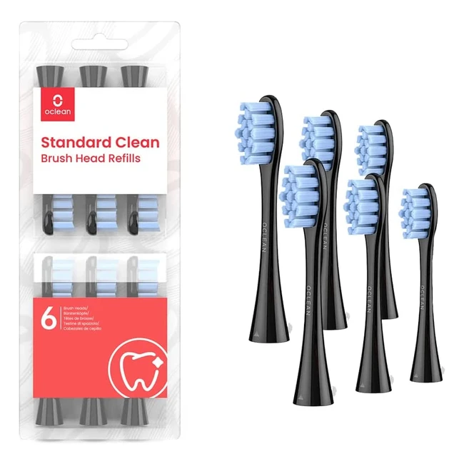Recambio Cabezal Cepillo Dientes Oclean Negro STB06 - Paquete 6