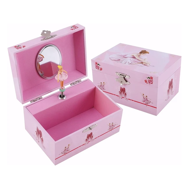 Taopu Keepsake Musical Jewelry Box with Spinning Light Pink Ballerina Girl - Per