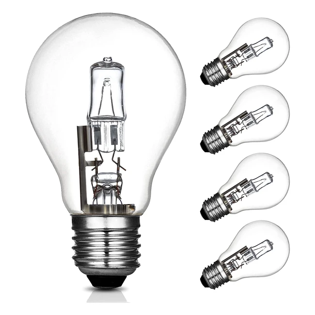 Belns Melns E27 42W Halogen Light Bulb Edison Screw ES 2700K Warm White Dimmabl