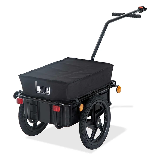 Homcom Bicycle Trailer Cargo Jogger Luggage Storage Stroller - Black